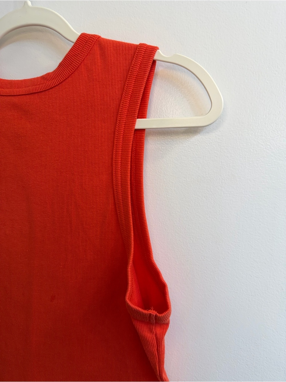 Roxy Orange-Red Ribbed Cropped Tank - Picture 7 of 8